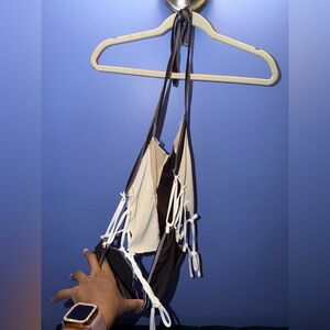 Stylish Brown and Cream Women's Two Piece Set